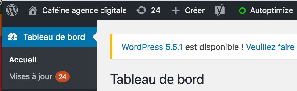 faire les mises a jour wordpress