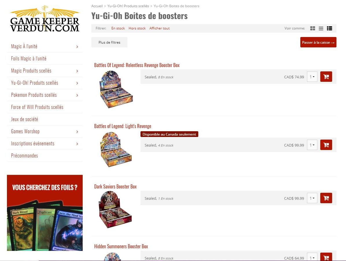 gamekeeper verdun product list