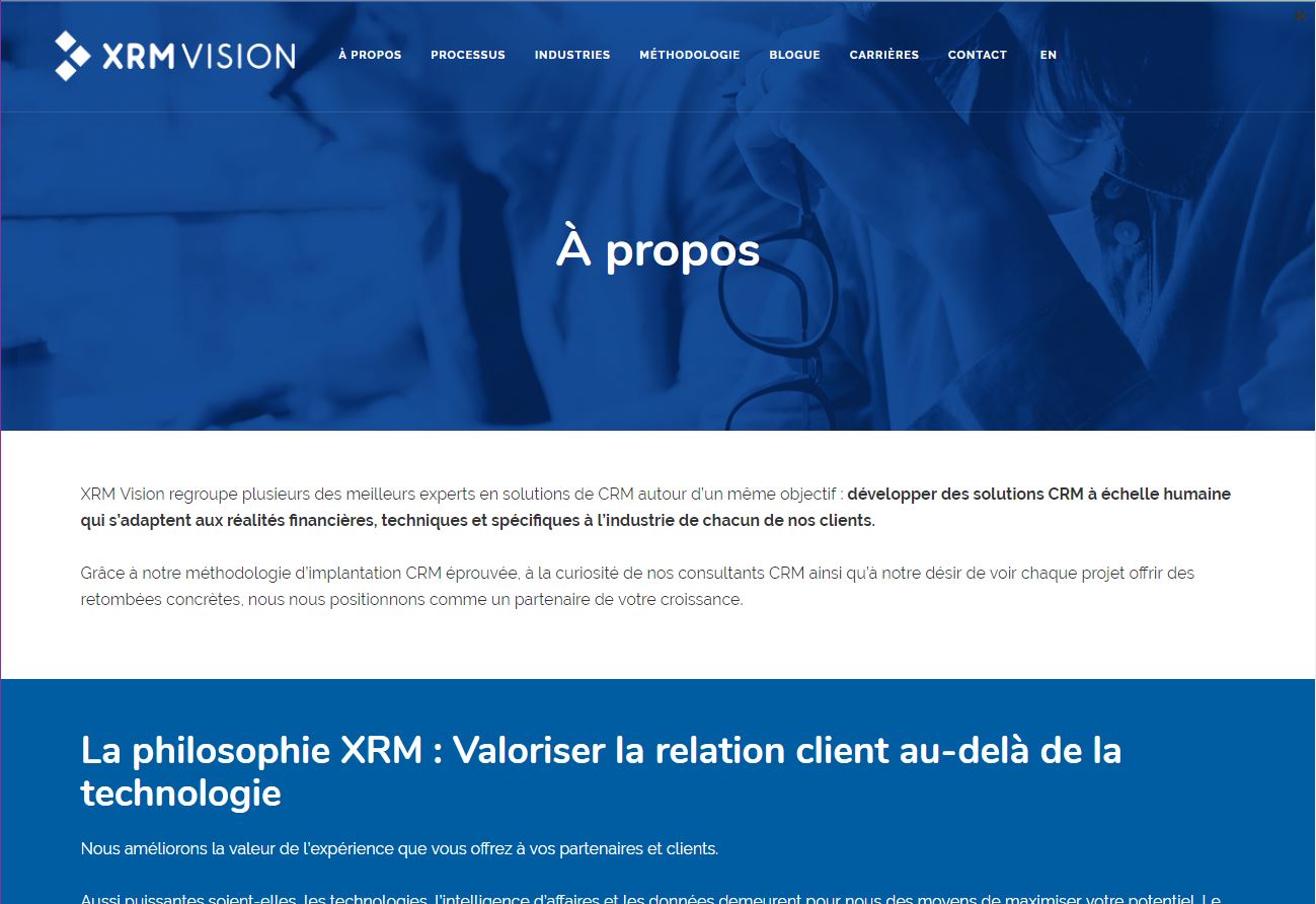 refonte de site web xrm vision